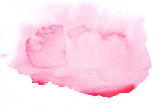 Light rose or magenta watercolour gradient running stain. Beautiful abstract pink background for designers, mock-ups, invitations, postcards, like canvas for text and congratulations.
