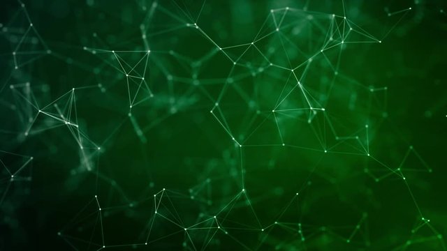 Abstract background of technology network. Technology network seamless loop background. Animation of rotation and flying abstract lines and flicker dots linking network. Animation of seamless loop.
