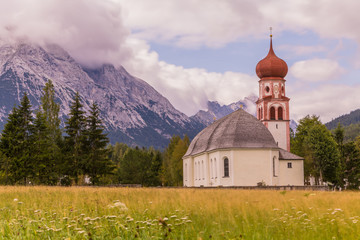 Leutasch, Tirol, Austria. Alpine landscape of Leutasch on the summer