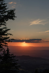 Scenic sunset over the mountains in the Black Forest southern Germany