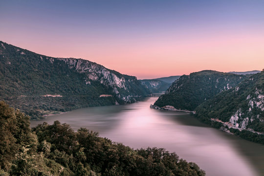 Danube river sunset