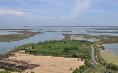 Aerial view of Torcello, Venice