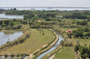 Fototapeta na wymiar Aerial view of Torcello, Venice