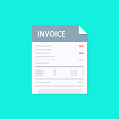 Invoice concept. Payment, bills, receipts, invoices. Flat design, abstract vector illustration. Accounting.