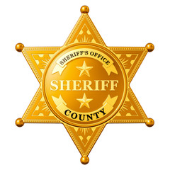 Sheriff Star Badge, 3D rendering