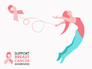 Breast Cancer Awareness woman concept for support
