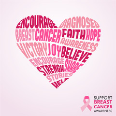 Breast Cancer Awareness Month pink love concept