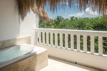 View of the jungle from a hotel room