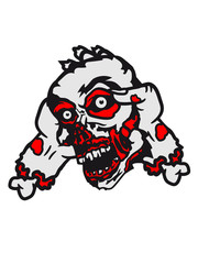 kopf halten 2 hände hand arm abgetrennt zombie tot gestorben biohazard infektion apokalypse comic cartoon clipart untoter wandelnde leiche horror halloween