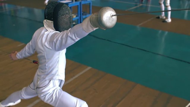 Fencer is in the position