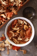 dried mixed wild exotic mushrooms