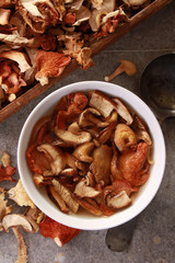 dried mixed wild exotic mushrooms