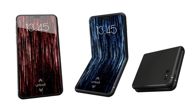 modern design of bendable smartphone. 3d illustration of brandless phone design.