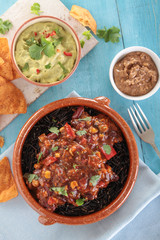 prepared vegetarian mexican chili meal