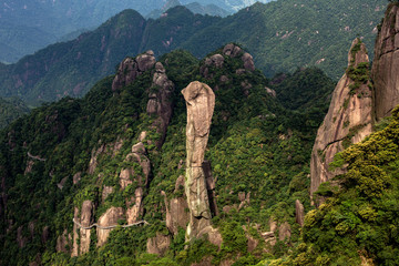 Sanqingshan, Mount Sanqing National Park - Jiangxi Province, China. National Geopark and Sacred Taoist Mountain, UNESCO World Heritage. Chinese Giant Boa Natural Stone Formation, Python Snake Rock