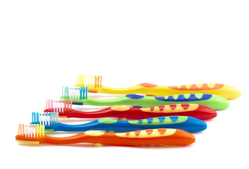 Colorful Toothbrush for Children on a White Background