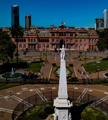 Casa Rosada Plaza de Mayo Federal District Buenos Aires Argentina - Beautiful high resolution drone photo sunny day at Casa Rosada in Plaza de Mayo Buenos Aires