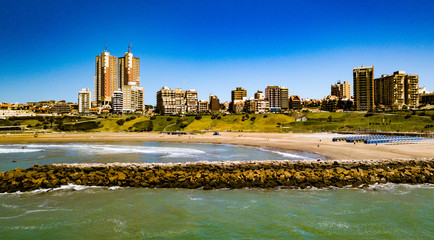 Sky view of Mar del Plata Argentina – high resolution drone photo of the Argentinian coast and...