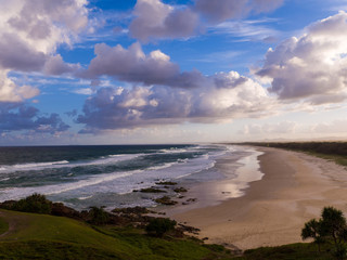 Hastings Point, Tweed Coast, NSW, Australia – Beautiful photo of this stunning beach on Australian Tweed East Coast as the sun sets in spring time