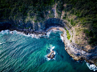 Stanwell Park, NSW, Australia – Drone photos of the park and coast near Coalcliff, New South Wales, Sydney, Australia on a spring day