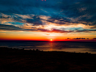 Kona Kailua Big Island Hawaii sunset disappears in the Pacific Ocean - Drone photos on the Big Island of Hawai’i before the volcano erupted 2018