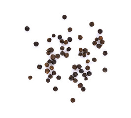 Black pepper on white background