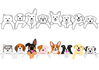 cute pups border set
