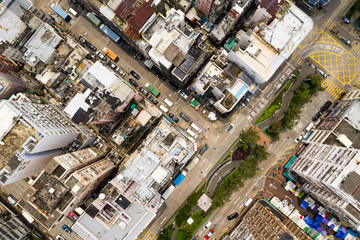 Aerial view of Hong Kong building