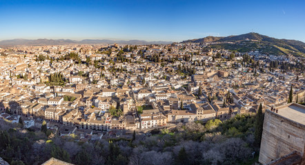Fototapeta premium Cityscape of Granada, Spain on a sunny summer morning