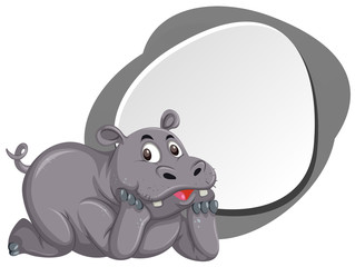 A cute hippopotamus banner