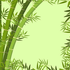Fototapeta na wymiar A green bamboo border