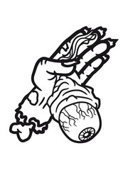 auge ausgerissen sehen hand arm abgetrennt zombie tot gestorben biohazard infektion apokalypse comic cartoon clipart untoter wandelnde leiche horror halloween