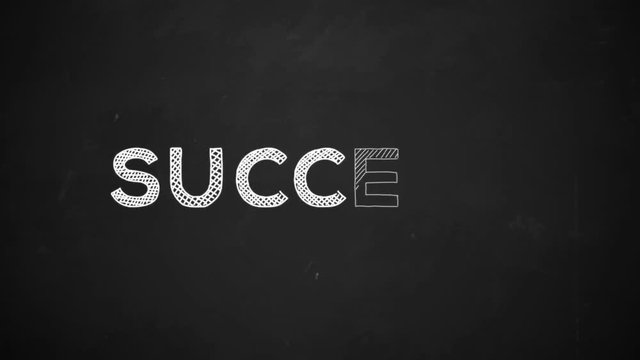 success handwritten with white chalk on a blackboard