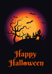 Happy Halloween night poster design template