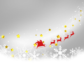 Fototapeta na wymiar クリスマス　クリスマス背景　クリスマスツリー　サンタクロース　雪　結晶　