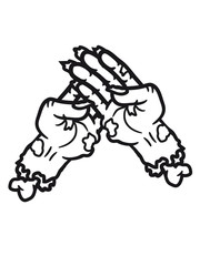 2 hände hand arm abgetrennt zombie tot gestorben biohazard infektion apokalypse comic cartoon clipart untoter wandelnde leiche horror halloween