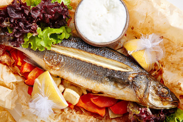 Seabass Baked with Tomato Salsa