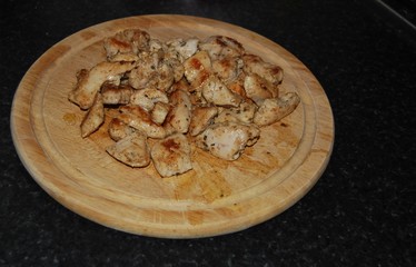 Cooked Chicken on Breadboard