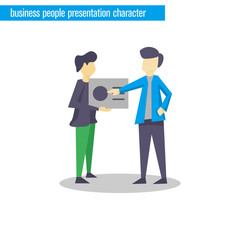 business people presentation character vector illustration flat design