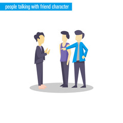 people talking character vector illustration flat design