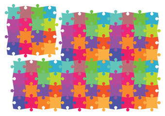 Colorful Puzzle Pattern_Vector EPS 10