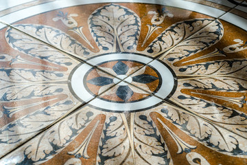 Fototapeta na wymiar floor tiles in oriental style, background