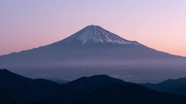 Mt. Fuji from Shizuoka Prefecture at Dawn (time lapse)