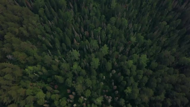 Aerial view of unique rock sculptures at Krasnoyarsk national park drone footage