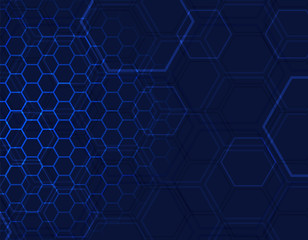 Obraz na płótnie Canvas tech design. abstract geometric background. blue hexagon shapes. it technology background. network communication concept