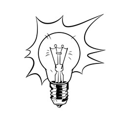 Bulb in comic style