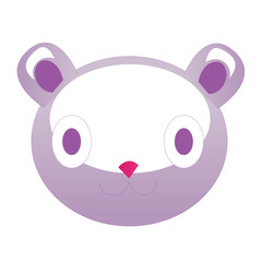 Toy bear. Cartoon cute face. Head of a plush teddy isolated on a white background. Vector illustration.