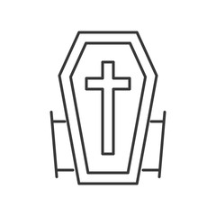 Obraz premium vampire coffin, Halloween related hollow outline icon, editable stroke