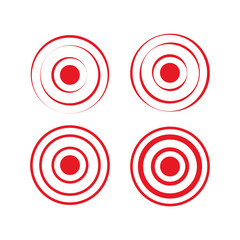 Pain red rings to mark. icon pain. Aim health icon pain