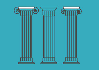 Greek and roman pillar. Outline vector pillar illustration. Architecture greek column icon